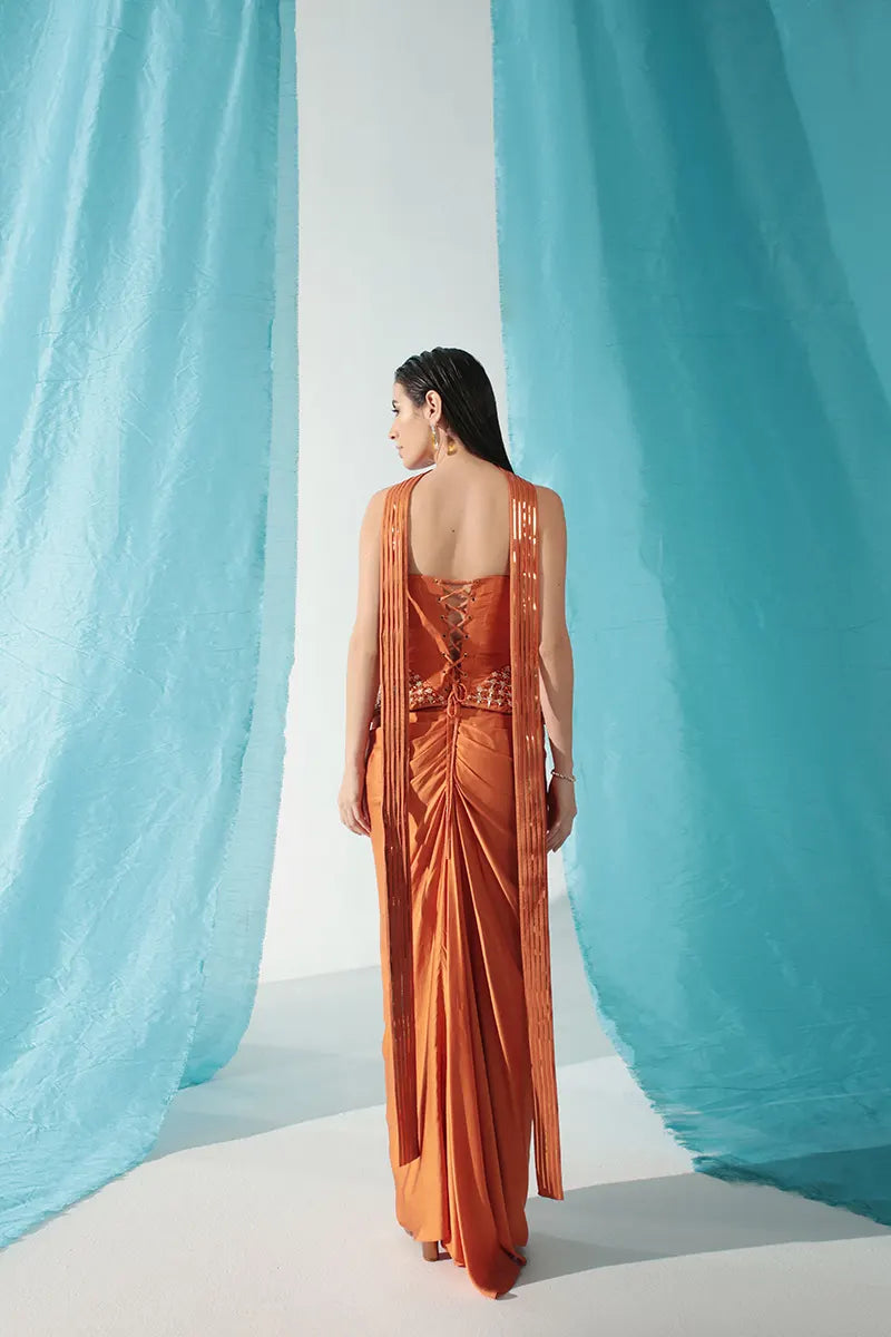 Apricot Corset Skirt Set