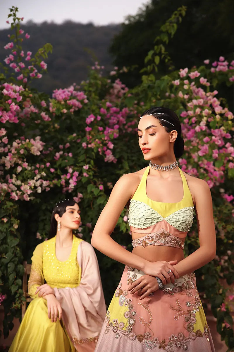 Canary Yellow Anarkali Set
