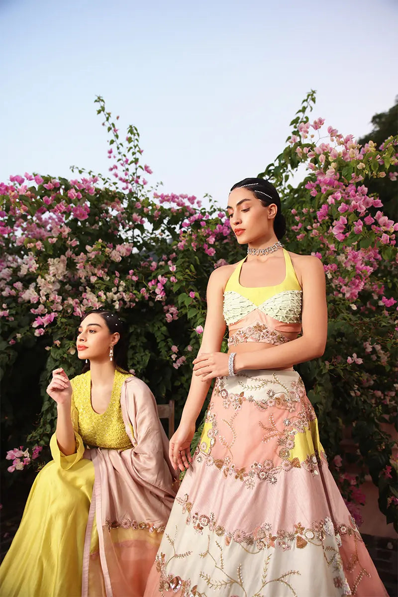 Canary Yellow Anarkali Set