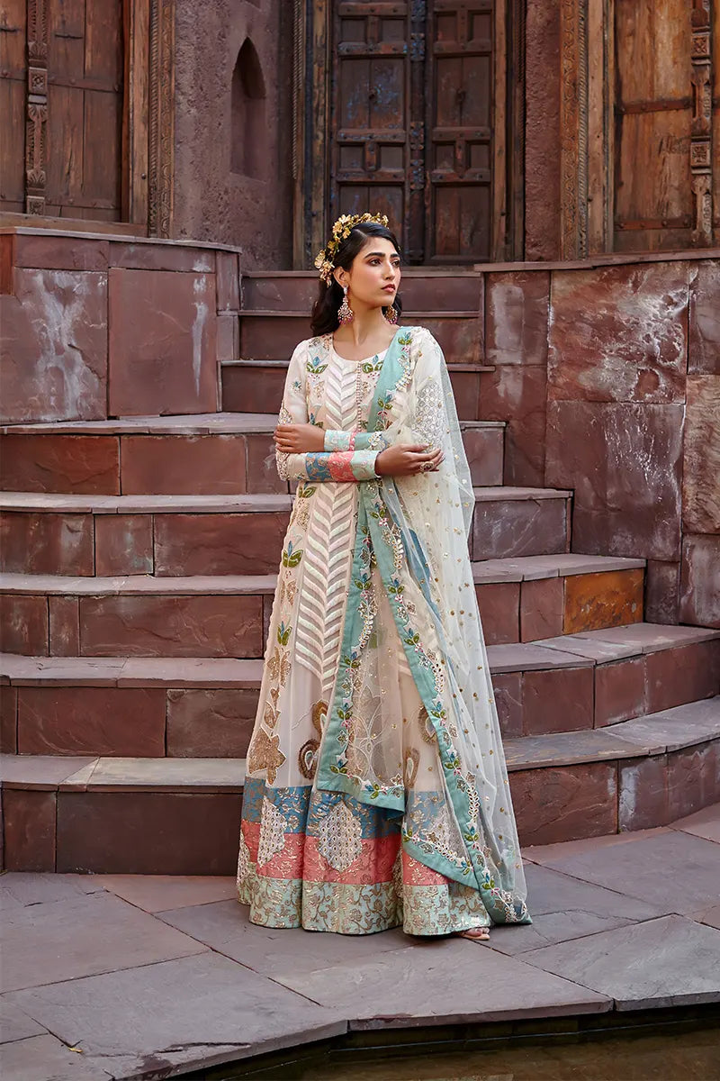 Powder Pink Embroidered Anarkali Set