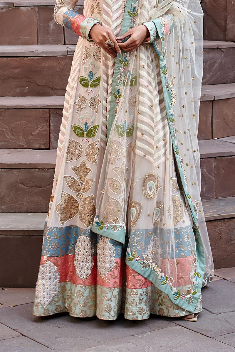 Powder Pink Embroidered Anarkali Set
