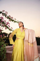 Canary Yellow Anarkali Set