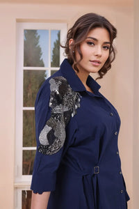 Dark Blue drop-shoulder shit