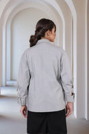Grey Contemporary embroidered shirt