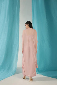 Rose Quartz Embroidered Cape With Pant Set