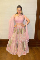 Akriti in Light Rose Pink Embroidered Lehenga Set