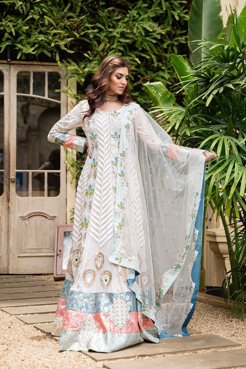 Nikita Dhongdi in Powder Pink Embroidered Anarkali Set