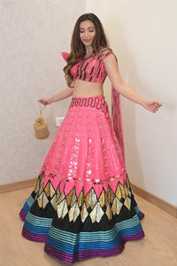 CISTER & CO in Hot Pink Embroidered Lehenga Set
