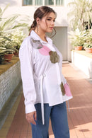 White cotton drop-shoulder shirt